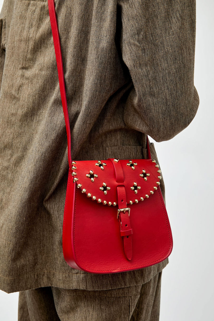 Herbert Frere Soeur Le Sab Rock Fleurs Bag in Rouge