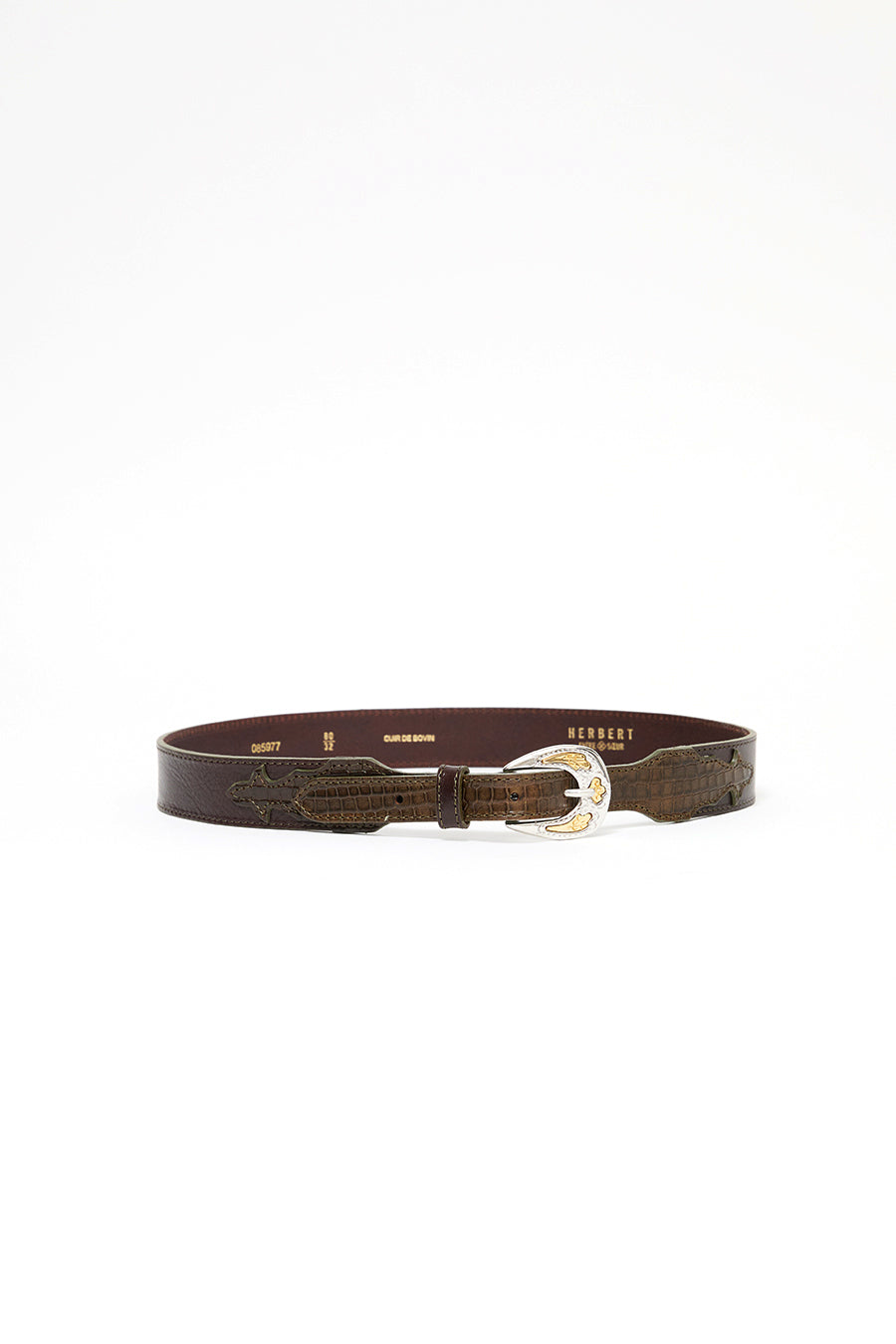 Herbert Frere Soeur Le Boston Belt in Choco and Batiste Kaki
