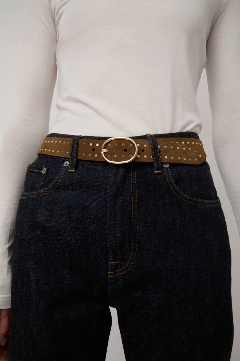 Herbert Frere Soeur La Pasha Velours Belt in Tobacco