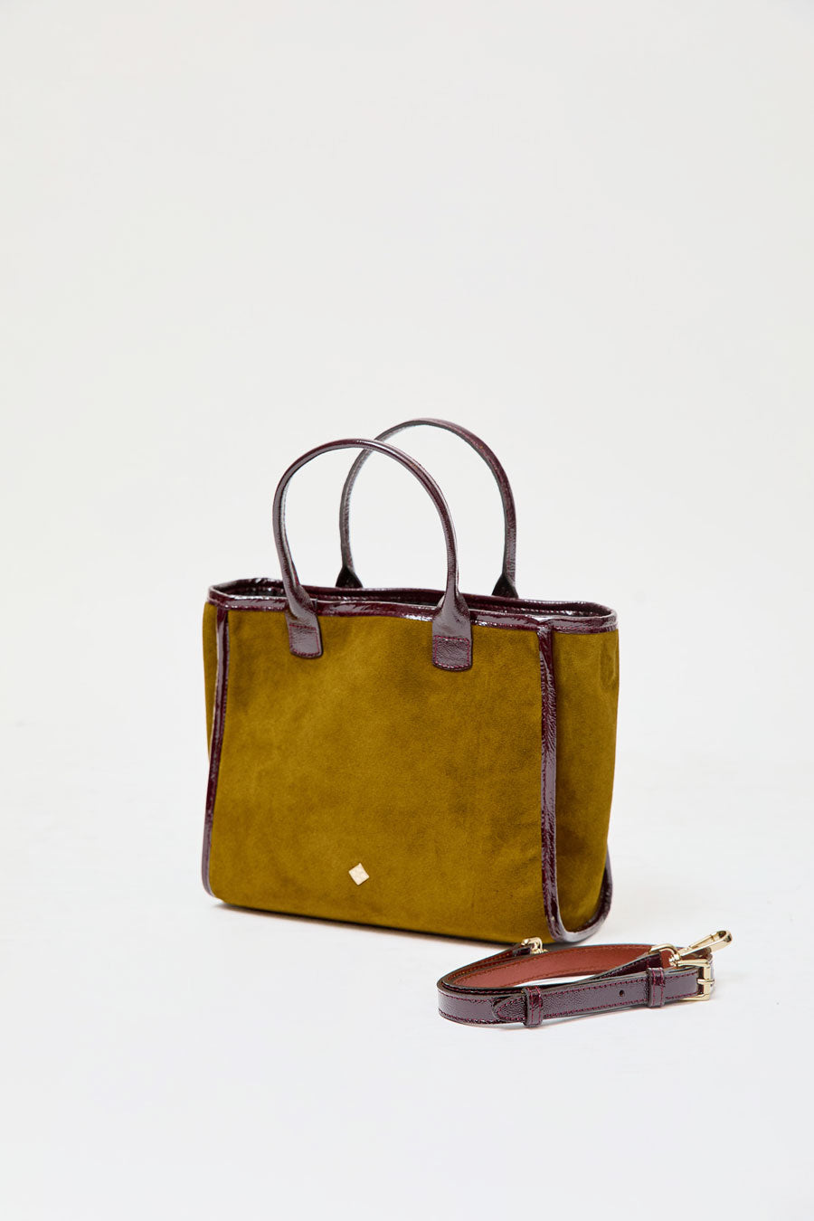 Herbert Frere Soeur Le Toon Velours Fluffy Bag in Bronze and Crispy Cerise Noir