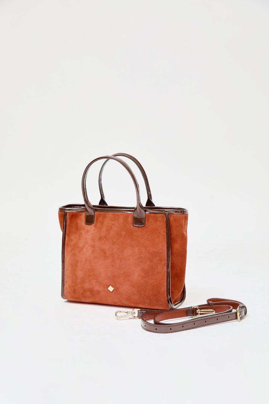 Herbert Frere Soeur Le Toon Velours Fluffy Bag in Rust and Crispy Café