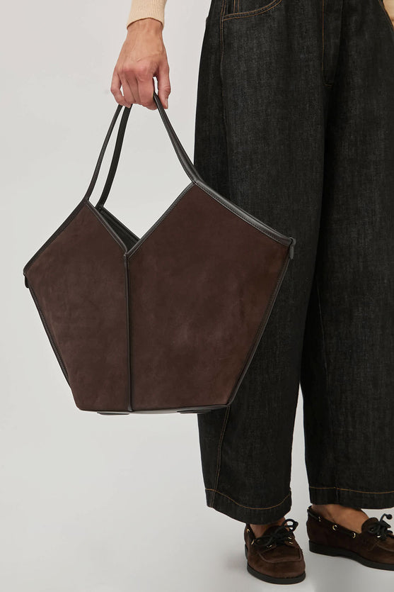 Hereu Calella Suede Bag in Dark Brown