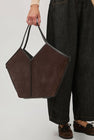 Hereu Calella Suede Bag in Dark Brown