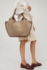 Hereu Escala Suede Bag in Grey and Chestnut