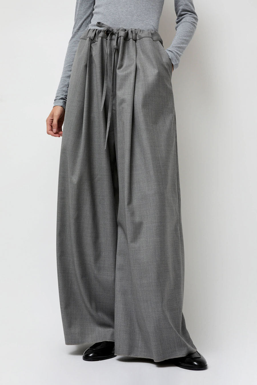 Highlight Studio Virgin Wool Tailored Shared Pants in Gray