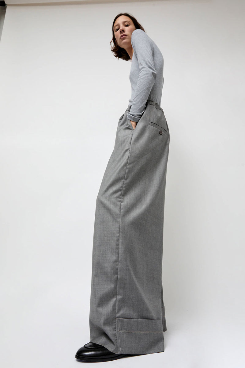 Highlight Studio Virgin Wool Tailored Shared Pants in Gray