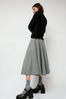 Highlight Studio Wool Mid Flared Skirt in Gray