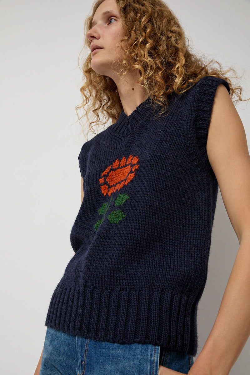 HOWLIN' Close to the Flower Vest in Navy