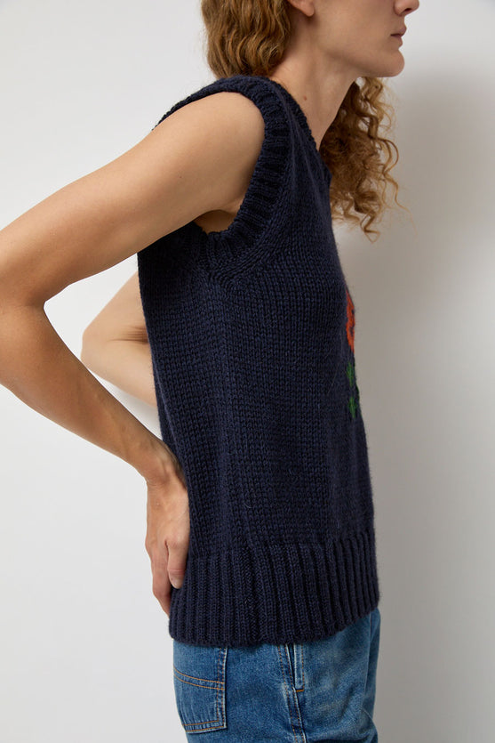 HOWLIN' Close to the Flower Vest in Navy