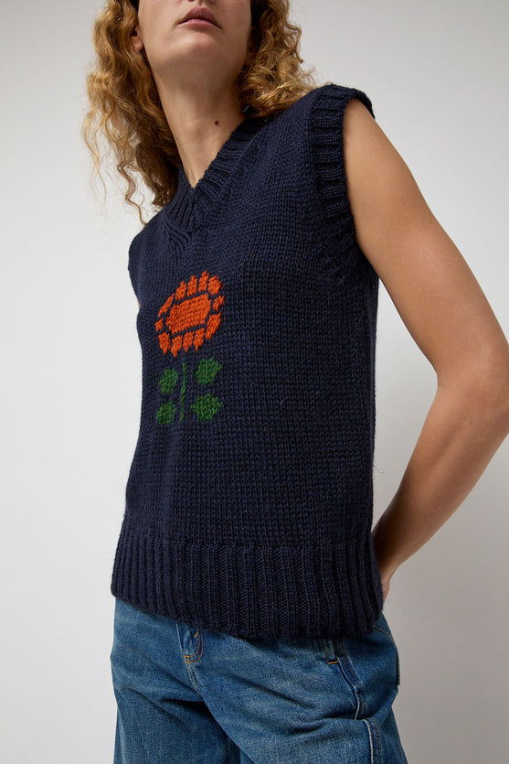 HOWLIN' Close to the Flower Vest in Navy