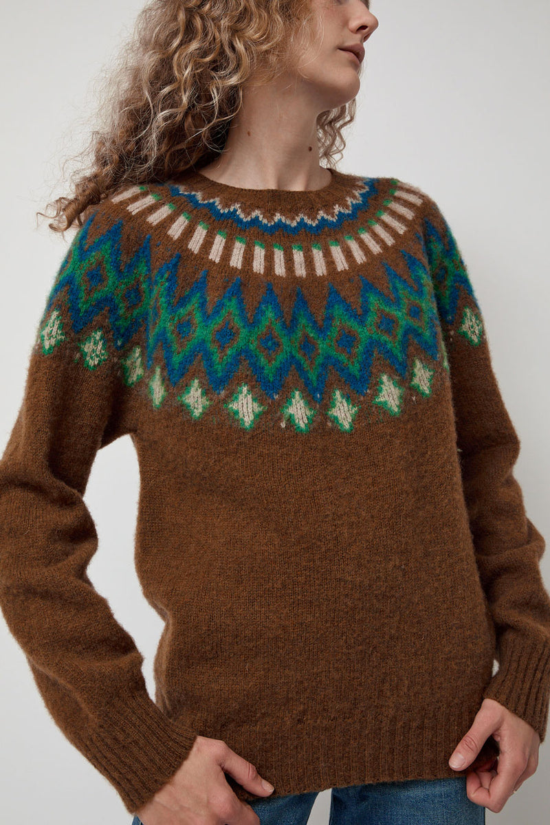 HOWLIN' Future Fantasy Fairisle Sweater in Nut