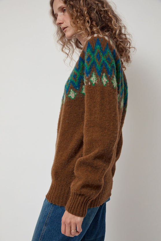 HOWLIN' Future Fantasy Fairisle Sweater in Nut