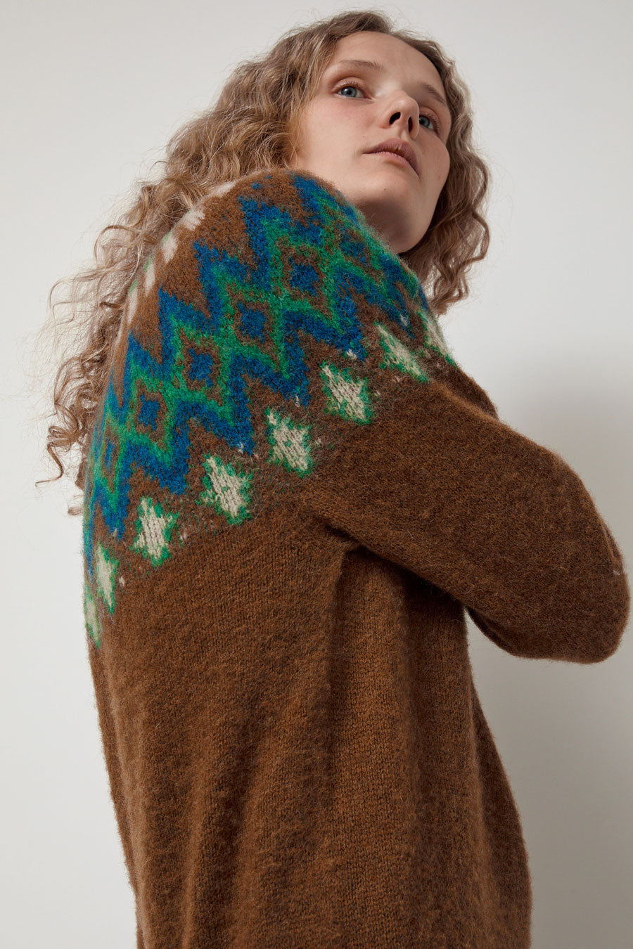 HOWLIN' Future Fantasy Fairisle Sweater in Nut