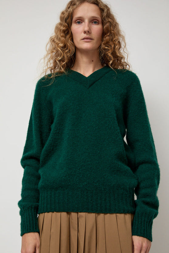 HOWLIN' Future Memories V Neck Sweater in Forest