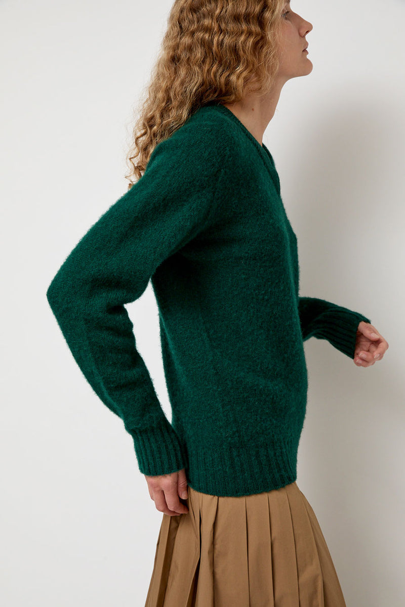 HOWLIN' Future Memories V Neck Sweater in Forest