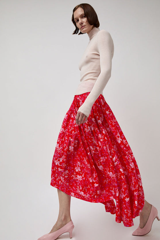 INSHADE Flared Skirt in Red Floral