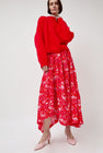 INSHADE Flared Skirt in Red Floral