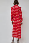 INSHADE Pleated Shirt Dress in Red and Pink Plaid