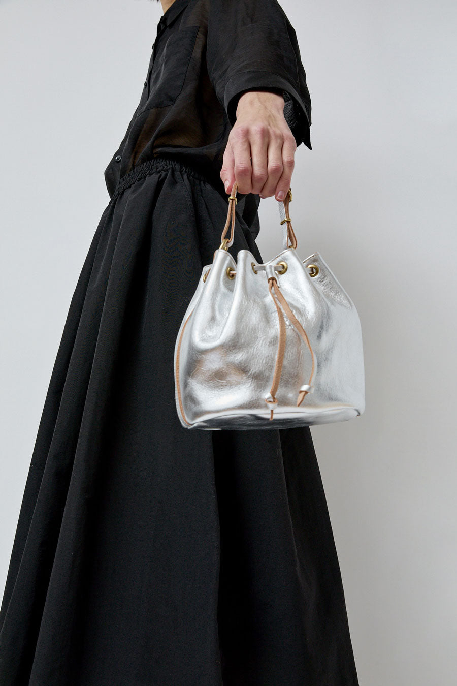 Il Bisonte Bucket Classic Bag in Silver