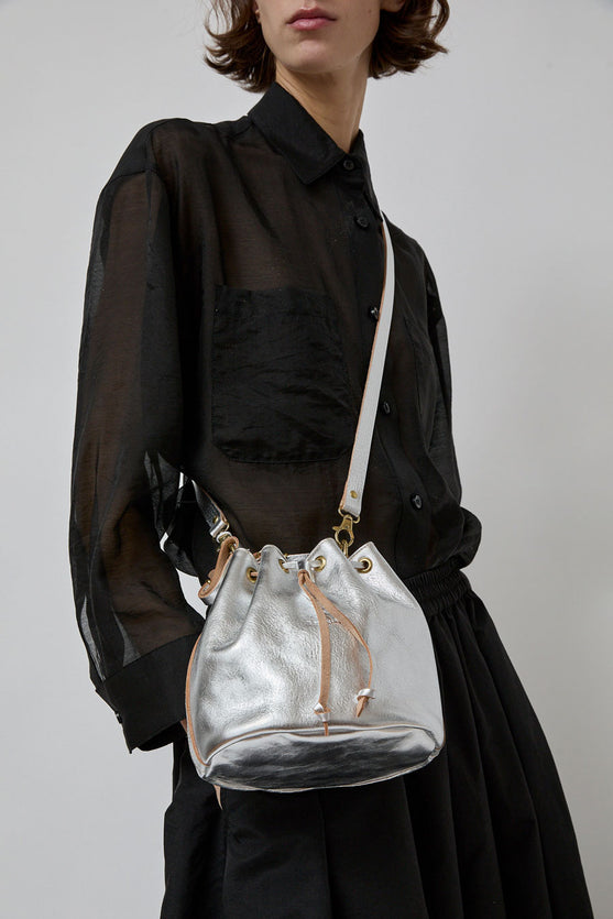 Il Bisonte Bucket Classic Bag in Silver