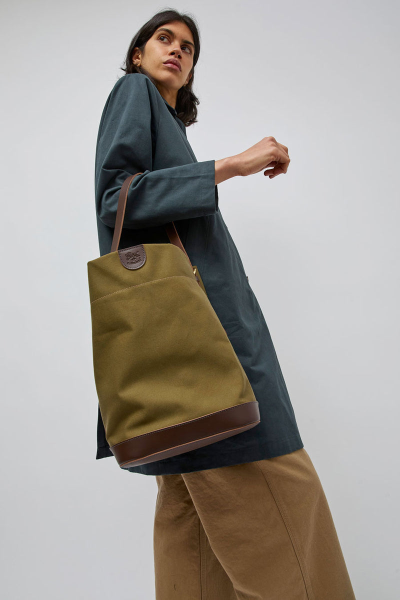 Il Bisonte Caramella Bucket Bag in Khaki and T. di Moro
