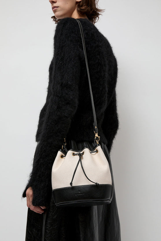 Il Bisonte Marini Bucket Bag in Natural and Black