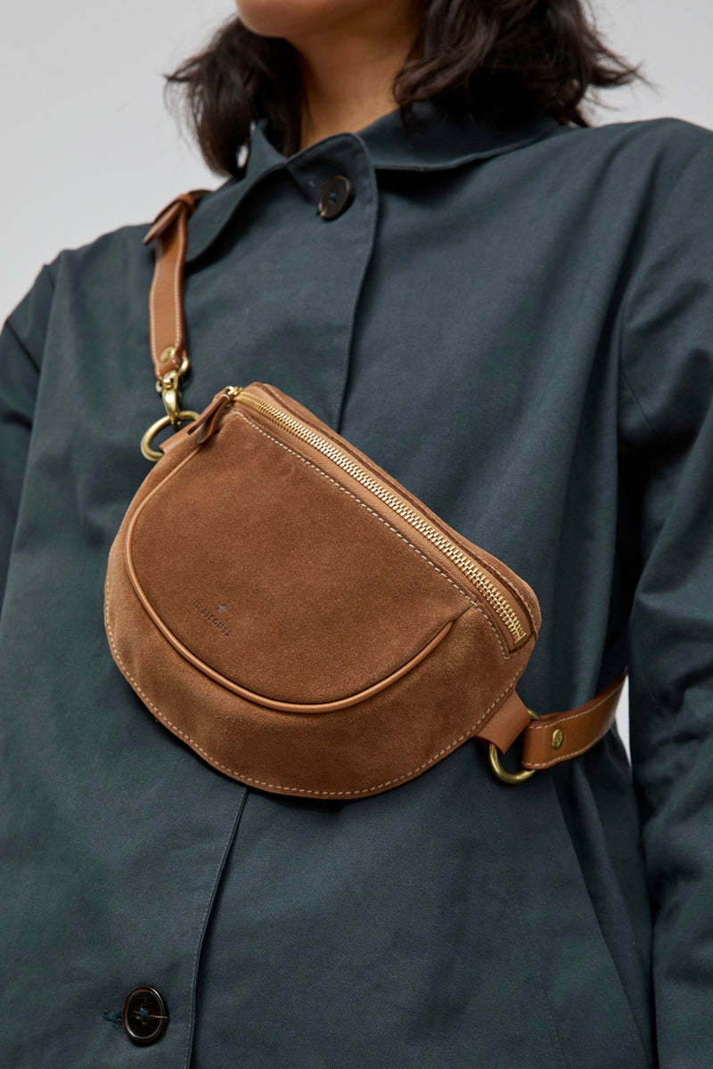 Il Bisonte Oliveta Belt Bag in Gianduia Suede