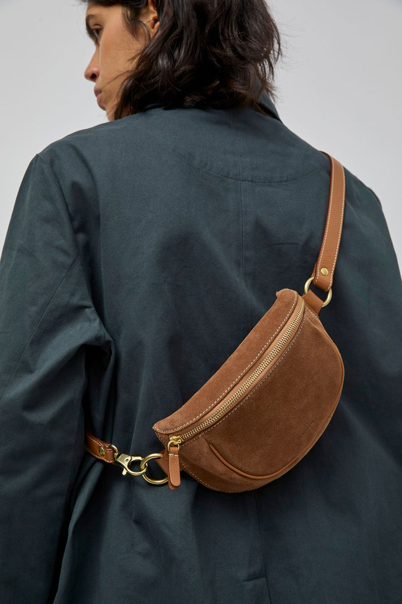 Il Bisonte Oliveta Belt Bag in Gianduia Suede