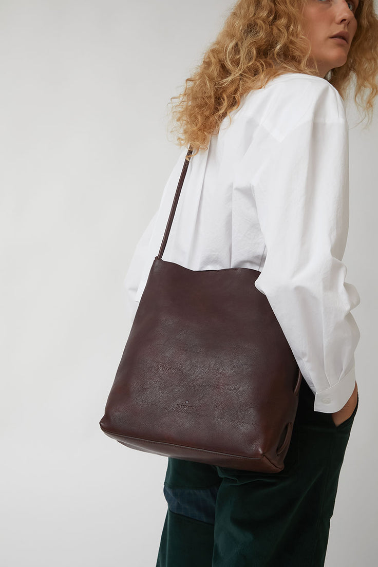 Everyday Leather Tote Bag - with Italian Calfskin Detailed Lining