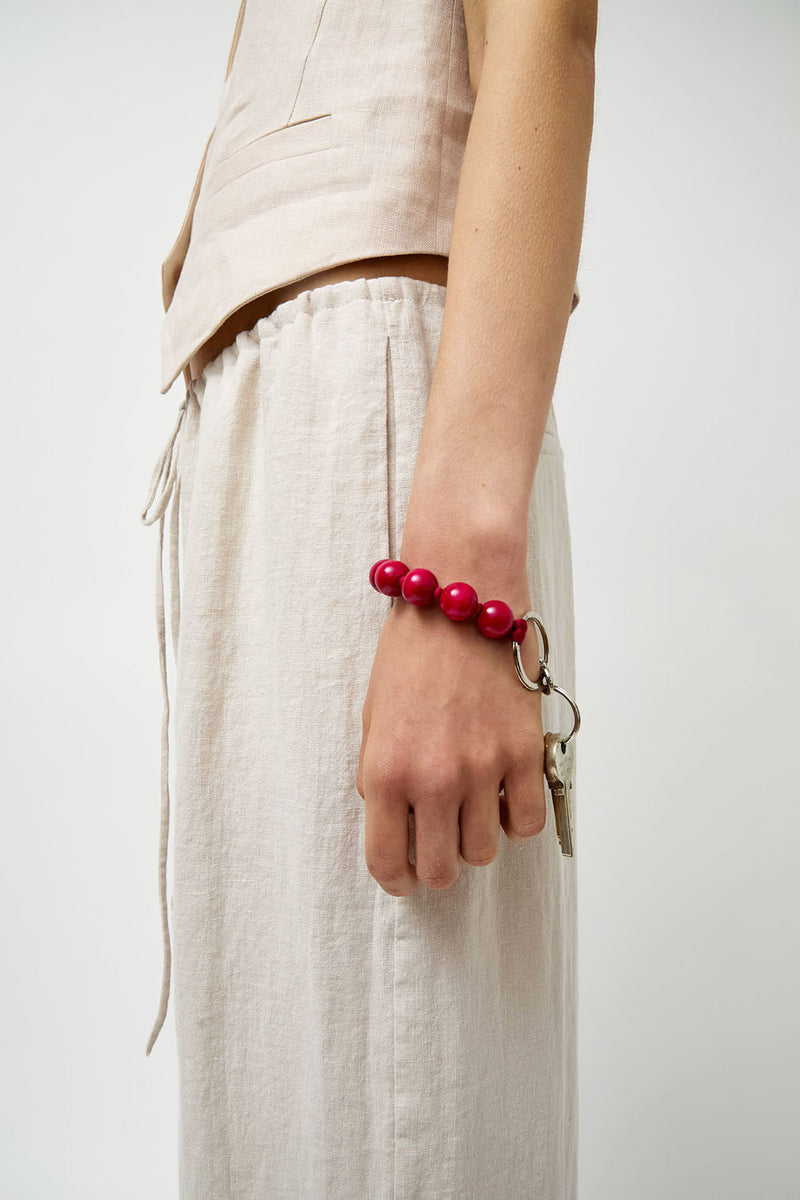 Ina Seifart Big Perlen Short Keychain in Bordo