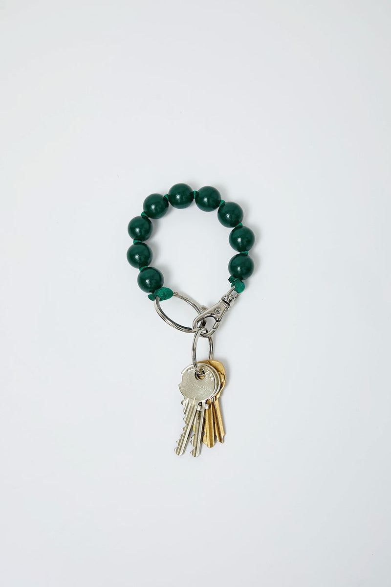 Ina Seifart Big Perlen Short Keychain in Dark Green