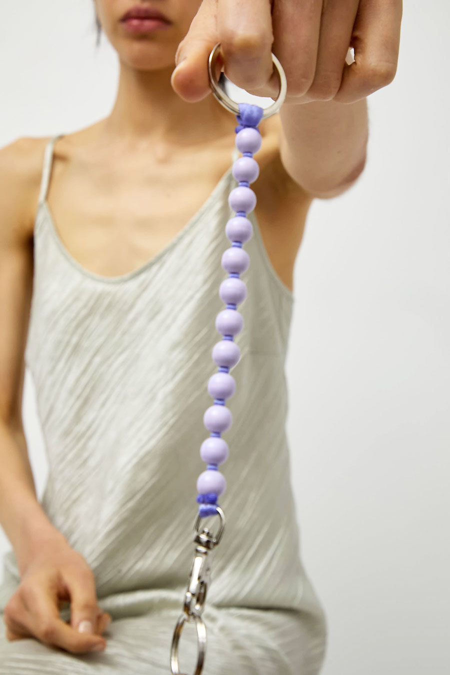 Ina Seifart Perlen Short Keychain in Lilac Purple