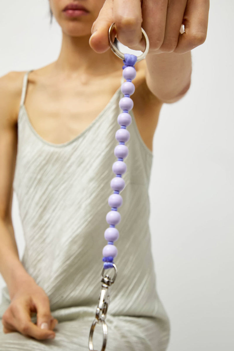 Ina Seifart Perlen Short Keychain in Lilac Purple