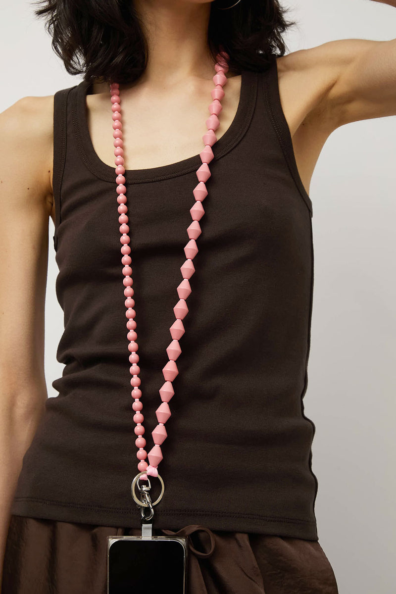 Ina Seifart Perlen Zickzack Phone Necklace in Blush