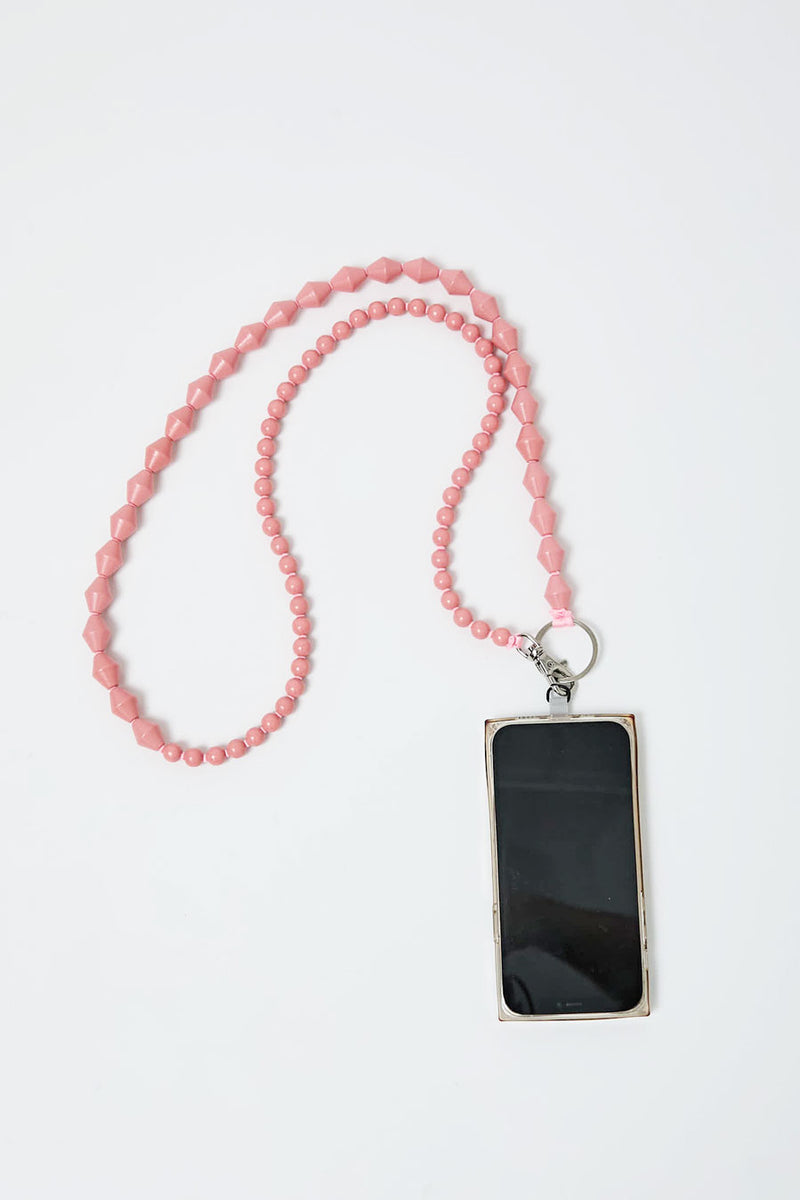 Ina Seifart Perlen Zickzack Phone Necklace in Blush