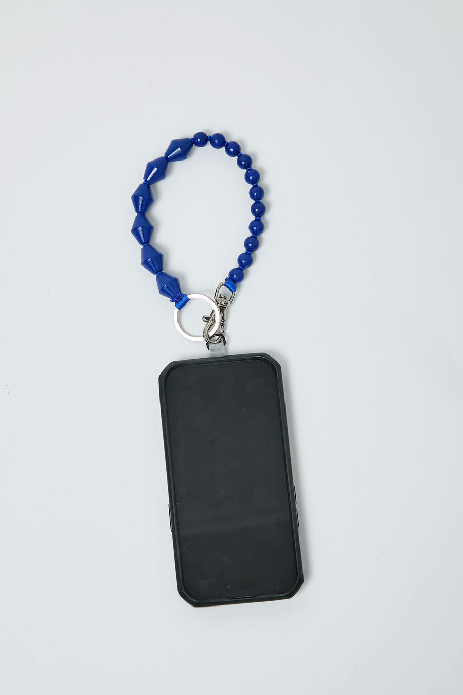 Ina Seifart Perlen Zickzack Short Keyholder and Phone Chain in Blue