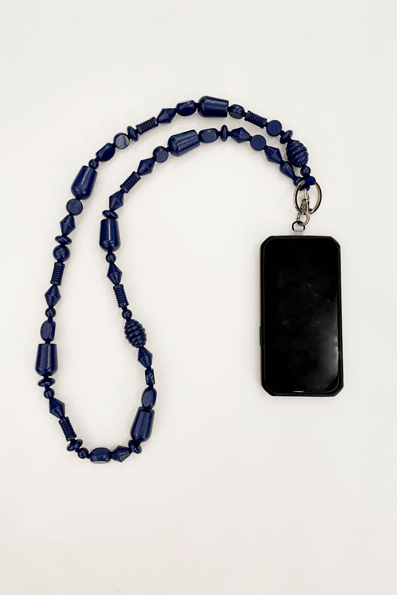 Ina Seifart Perlenmix Handykette Phone Necklace in Blueberry