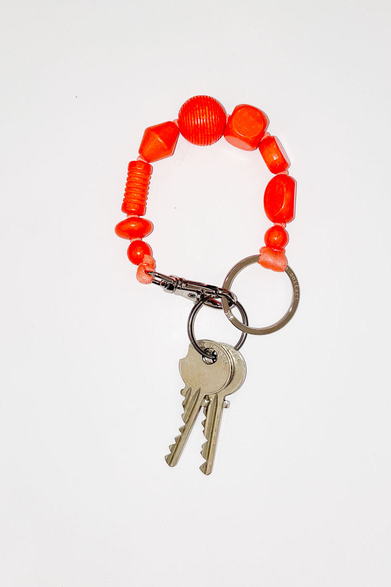 Ina Seifart Perlenmix Short Keyholder in Neon Orange