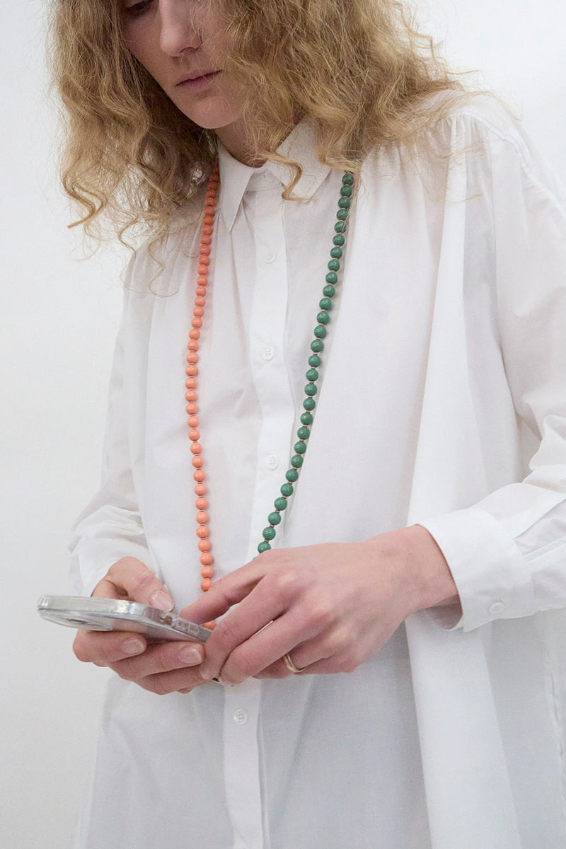 Ina Seifart Handykette Phone Necklace in Lax and Salvia Duo