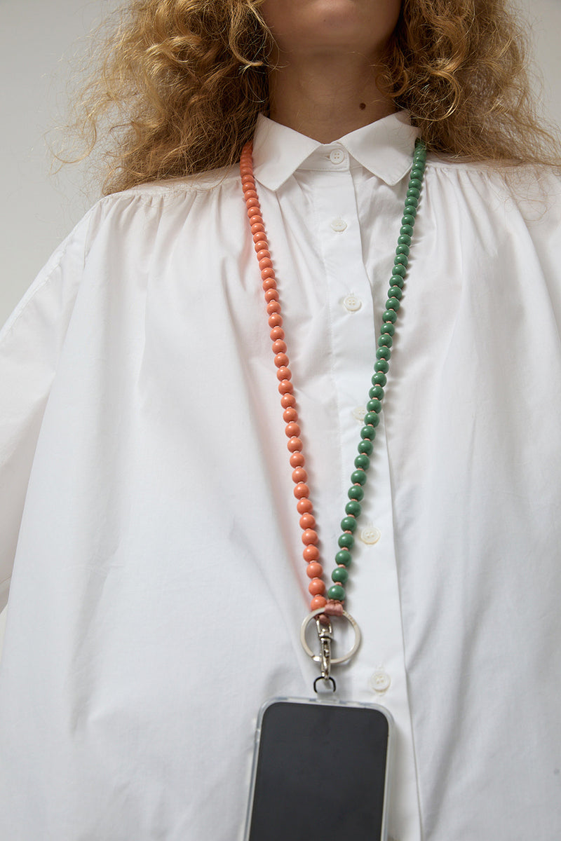 Ina Seifart Handykette Phone Necklace in Lax and Salvia Duo