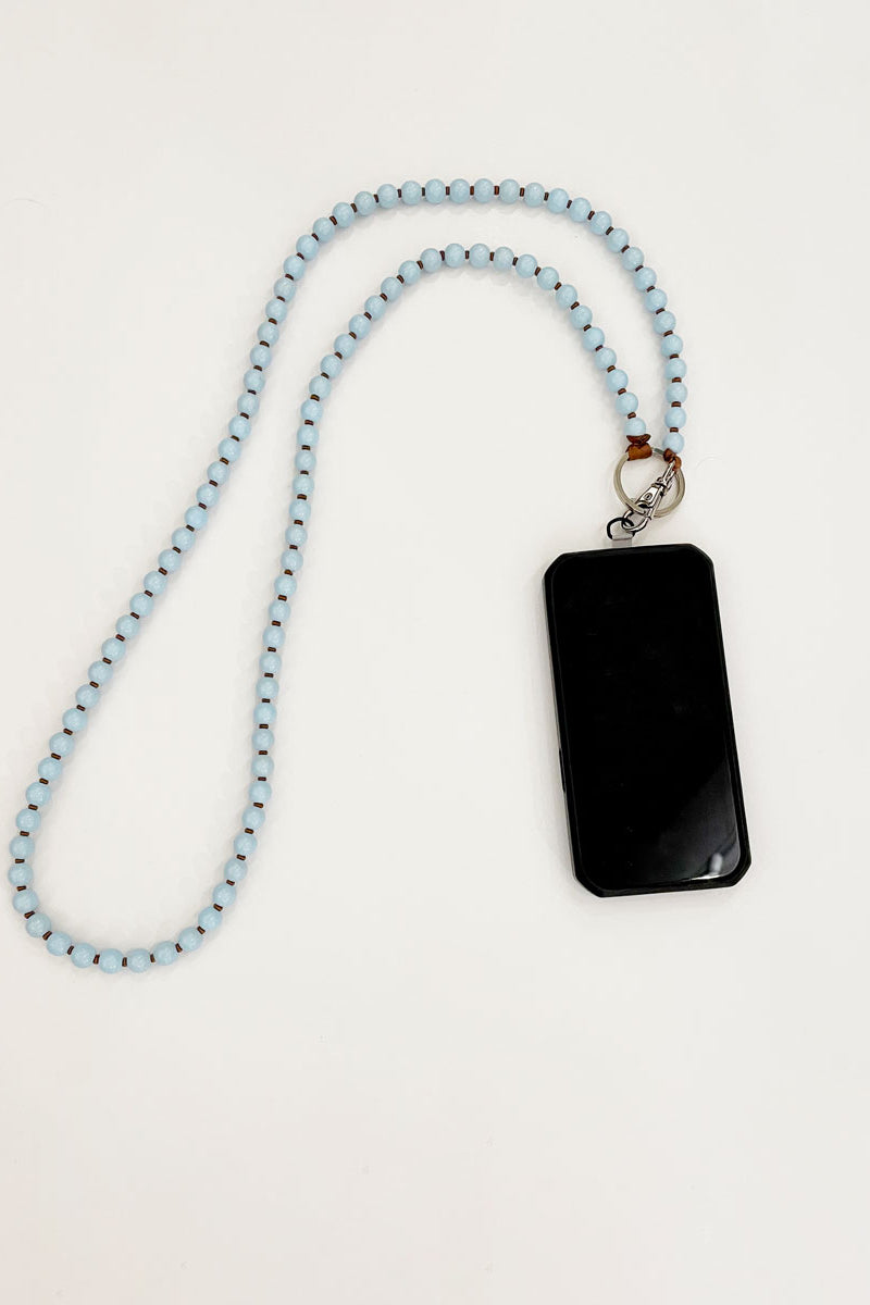 Ina Seifart Handykette Phone Necklace in Pastel Blue and Mocca