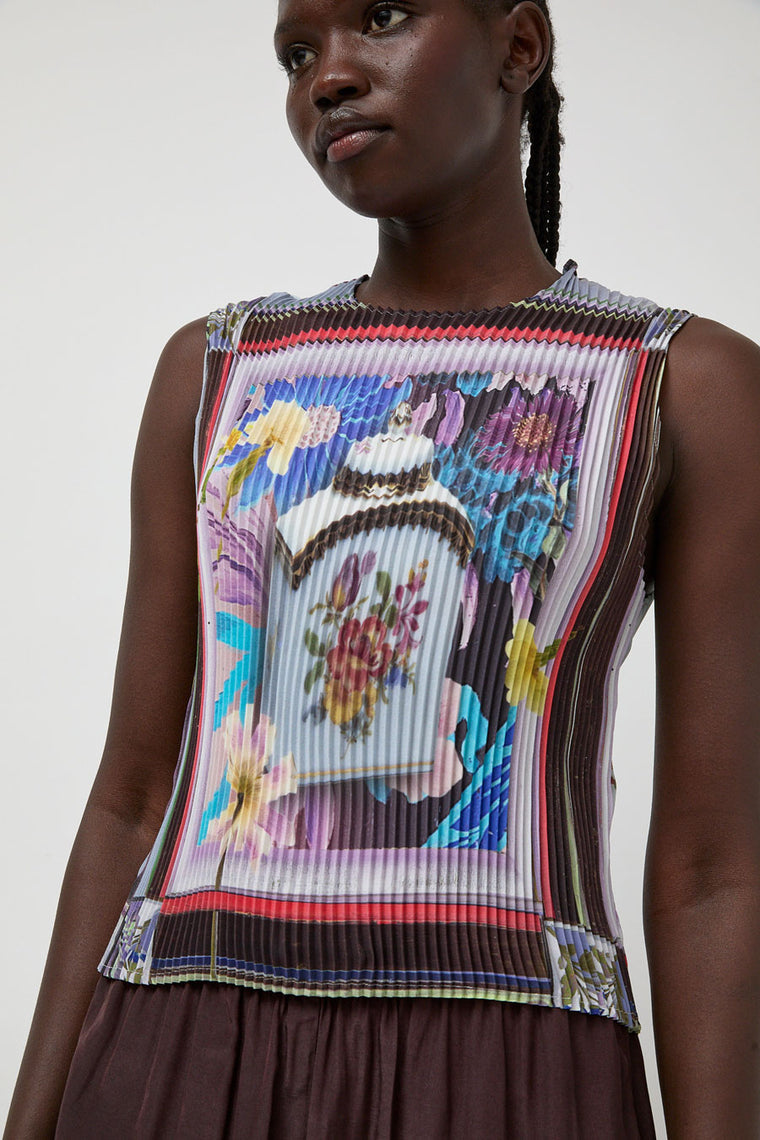 Julia Heuer Thelma Pleated Top in Alice
