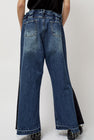 KSENIASCHNAIDER Baggy Jeans with Contrast Sidelines in Blue and Black