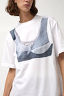 KSENIASCHNAIDER T-Shirt with Augmented Denim Top in White