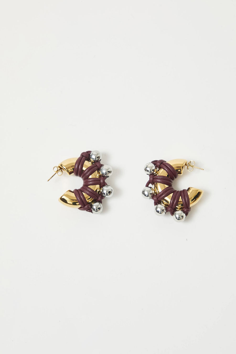 Kitesy Martin Studio La Chunky Earrings in Golden and Burgundy