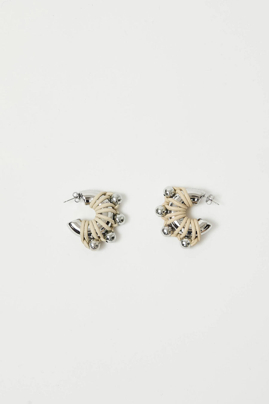 Kitesy Martin Studio La Chunky Earrings in Silvered and Cream