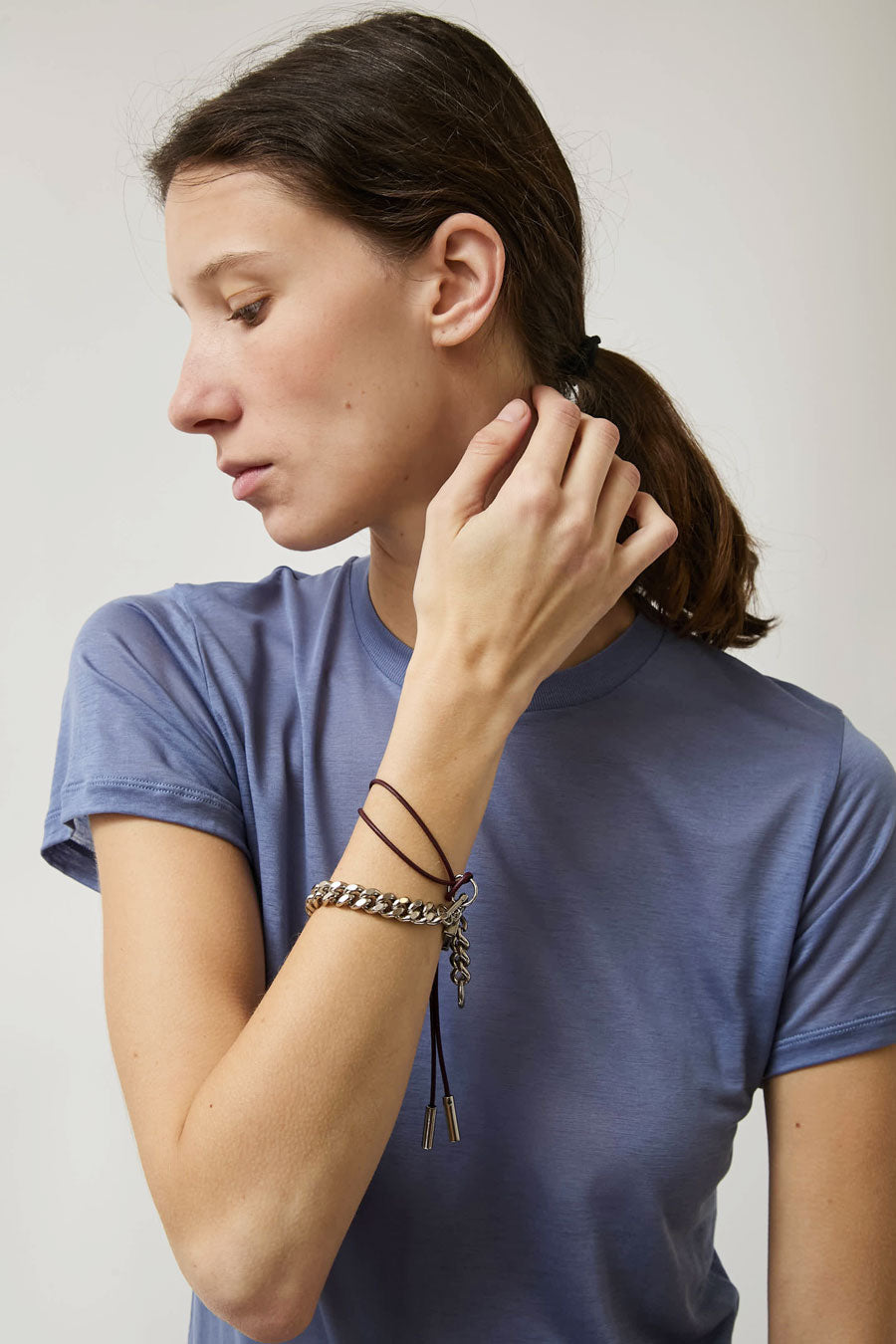 Kitesy Martin Studio Le Juillet Bracelet in Silvered and Burgundy
