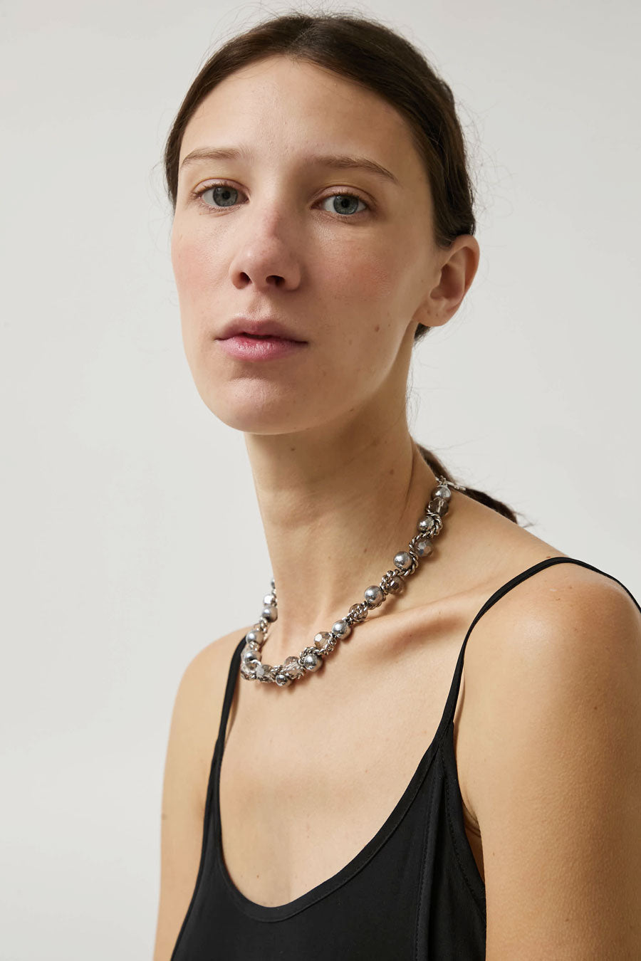 Kitesy Martin Studio Le Serpent Necklace in Silvered and Crystal