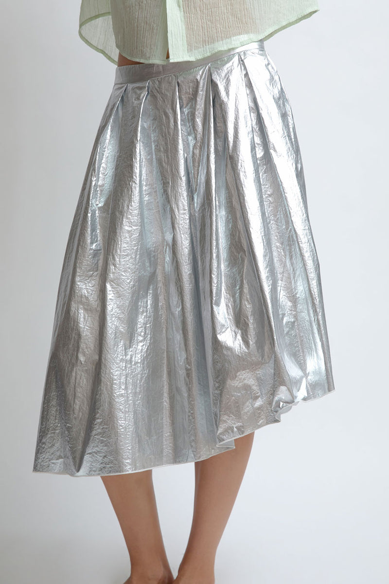 KkCo Asymmetrical Field Skirt in Foil