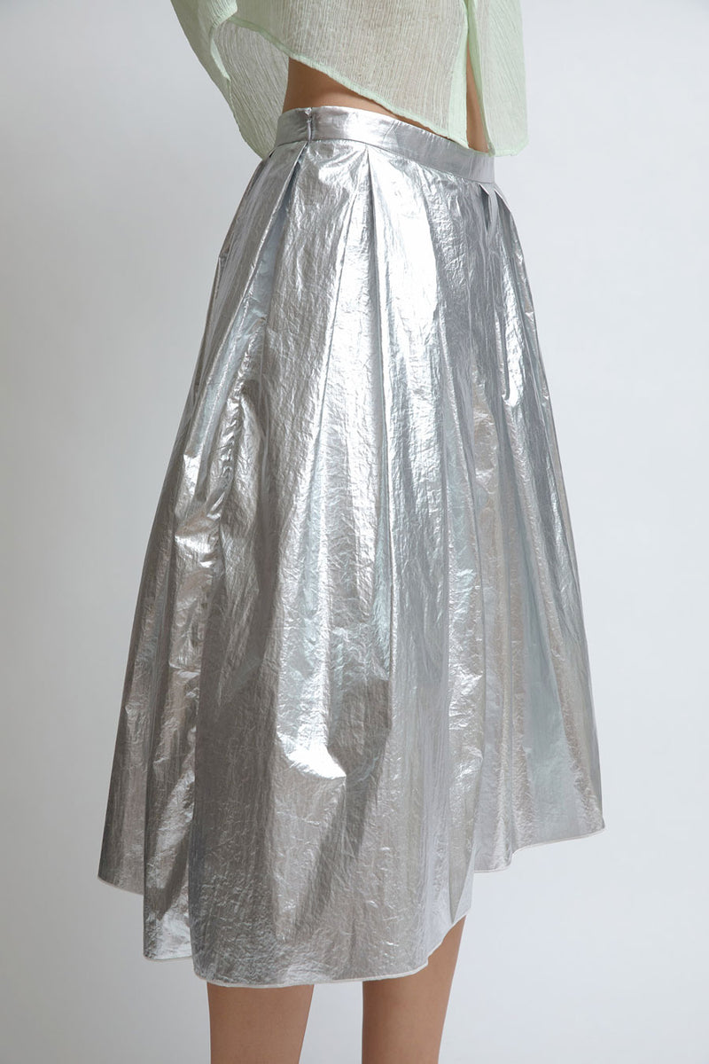 KkCo Asymmetrical Field Skirt in Foil